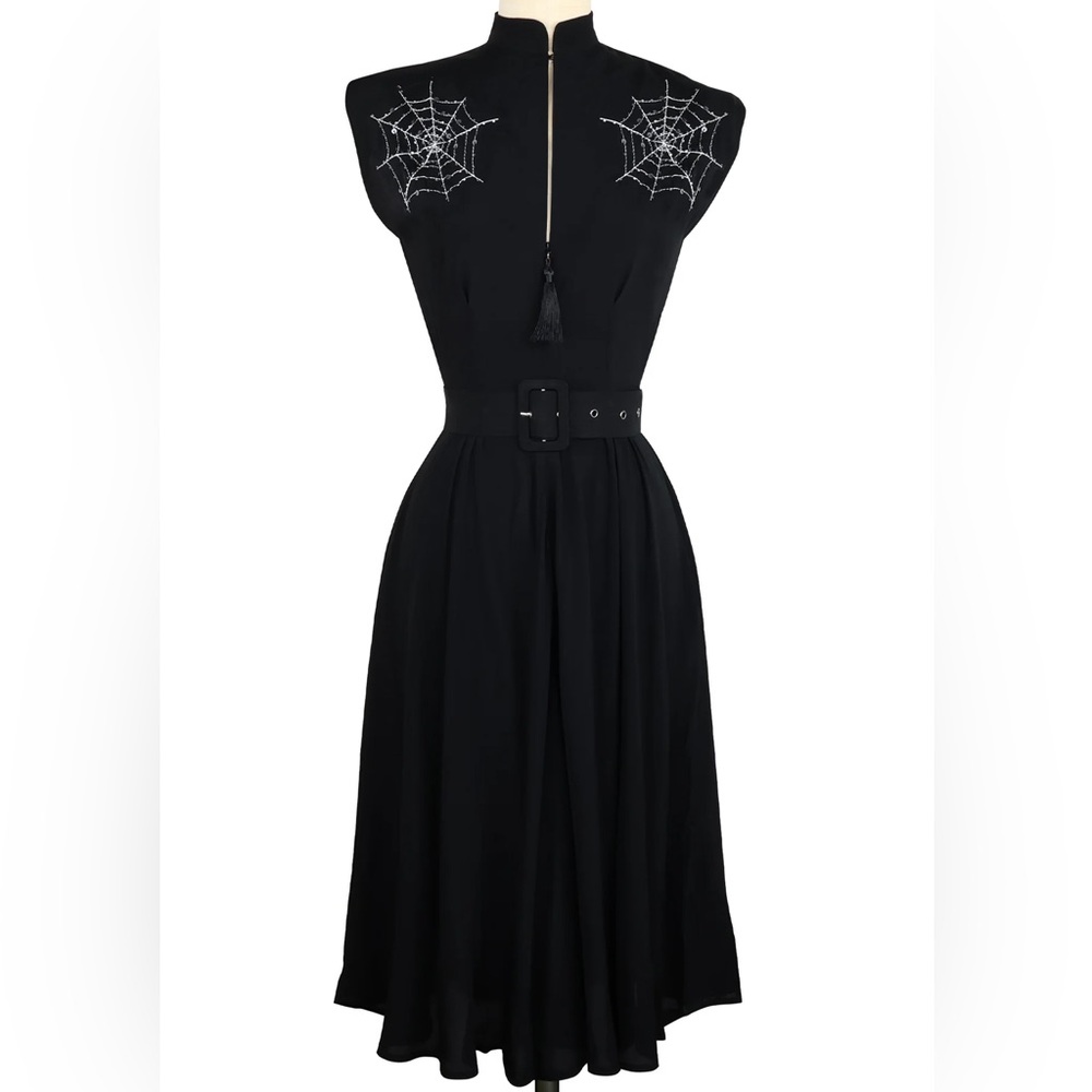 Trashy Diva Black Spiderweb Maria Dress NWT 14